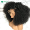 Virgo Remy Mongolian Hair Pre Plucked Kinky Curly Lace Front Hand Tied Human Hair Wig