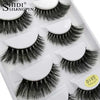 3D Natural Mink Hair Lashes Full Strip False Lashes 5 pair