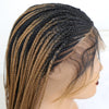 RONGDUOYI Swiss Lace Natural Hairline Two Tone Box Braids Long Synthetic Lace Front Wig For Women