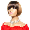 Lulalatoo Straight Brazilian Remy With Bangs Human Hair Short Bob Wig