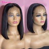 Jazz Star Pre-plucked With Baby Hair Non-Remy Short Bob Straight Brazilian Swiss Lace 150% Density 13x4 Lace Front Human Hair Wig