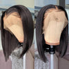 Jazz Star Pre-plucked With Baby Hair Non-Remy Short Bob Straight Brazilian Swiss Lace 150% Density 13x4 Lace Front Human Hair Wig