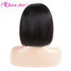 Jazz Star Pre-plucked With Baby Hair Non-Remy Short Bob Straight Brazilian Swiss Lace 150% Density 13x4 Lace Front Human Hair Wig