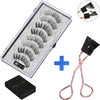 MBA 3D Long Natural Mink Thick 5 Magnetic False Curler Eyelashes 4 Piece Set