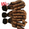 Wigbow Brazilian Ombre Loose Wave With Closure 8-16 inch 3 Piece Human Hair Curly Weave Bundles