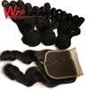 Wigbow Brazilian Ombre Loose Wave With Closure 8-16 inch 3 Piece Human Hair Curly Weave Bundles