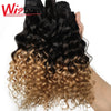 WigBow Curly Peruvian 6 Piece Bundles With Lace Closure No Shed Tangle Free Human Hair Extensions