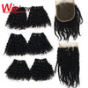 WigBow Curly Peruvian 6 Piece Bundles With Lace Closure No Shed Tangle Free Human Hair Extensions