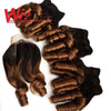 Wigbow Brazilian Ombre Loose Wave With Closure 8-16 inch 3 Piece Human Hair Curly Weave Bundles