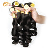 HTonicca Brazilian Bouncy Loose Wave Curly Natural Color Human Hair Weave Extensions 10-18 Inches 5pc Bundles