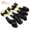 HTonicca Brazilian Bouncy Loose Wave Curly Natural Color Human Hair Weave Extensions 10-18 Inches 5pc Bundles