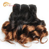 WigBow Brazilian Ombre Bouncy Curly 8 Inch 6 Piece Human Hair Weave Bundles