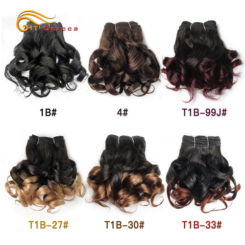 WigBow Brazilian Ombre Bouncy Curly 8 Inch 6 Piece Human Hair Weave Bundles