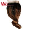 Wigbow Brazilian Bouncy Curly Human Hair Weave Extensions 3 Piece With Closure Double Strawn Bundles