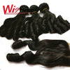 Wigbow Brazilian Bouncy Curly Human Hair Weave Extensions 3 Piece With Closure Double Strawn Bundles