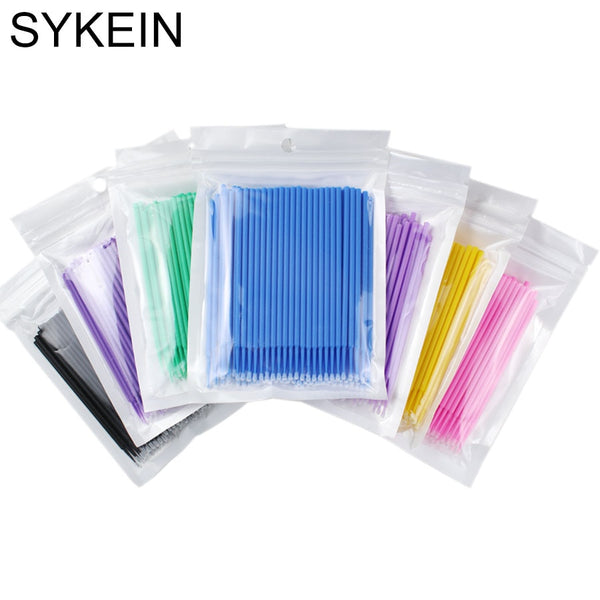 SYKEIN Cotton Swab Individual Eyelash Microbrush Lash Removing Disposable Brushes EyeLash Extension Tool 100PCS/Bag