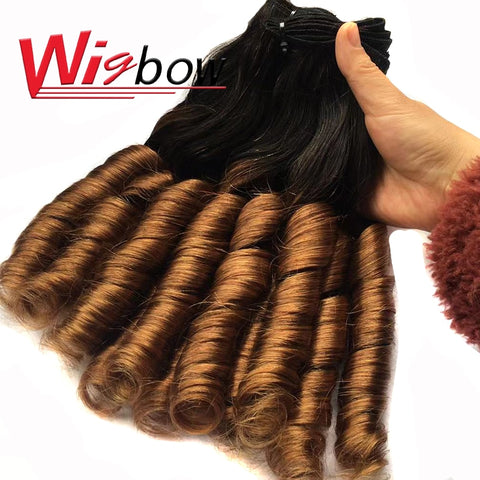 Wigbow Brazilian Remy Ombre Loose Wave Funmi Curly Hair 8-16 inches 3 Piece Human Hair Weave Bundles