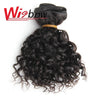 Wigbow Short Brazilian Remy Kinky Curly Human With Machine Made Closure Natural Color Hair Bundles